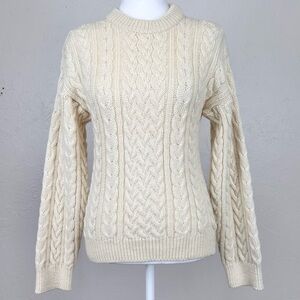 Glencroft Traditional Aran Jumper Cream Size S